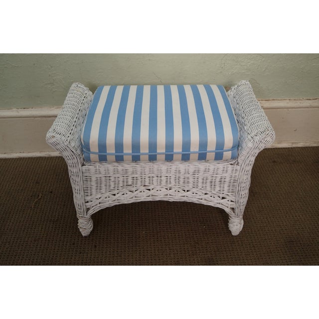 Victorian Style White Wicker Lounge Chair with Ottoman Chairish