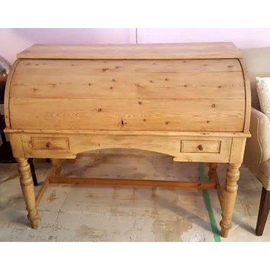 Vintage Pine Roll Top Desk Chairish