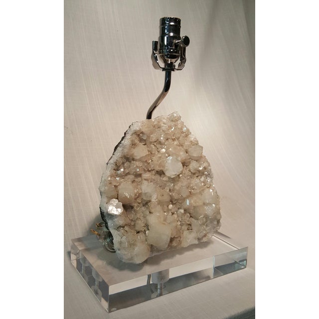Quartz Crystal Mineral & Lucite Table Lamp Chairish