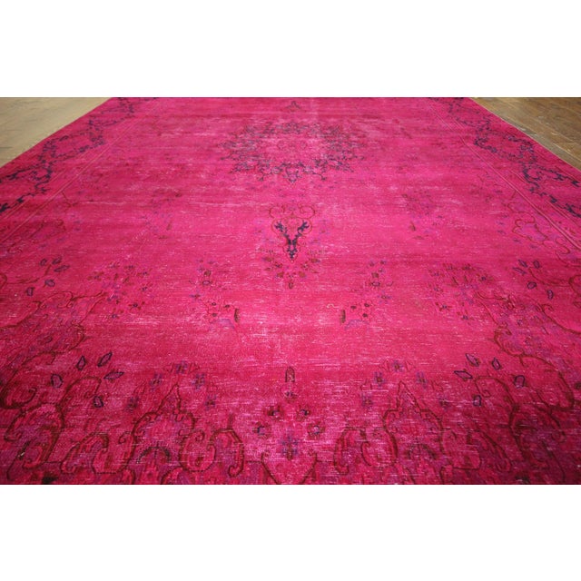 Pink Overdyed Oriental Floral Rug 9'6" x 14'10" Chairish