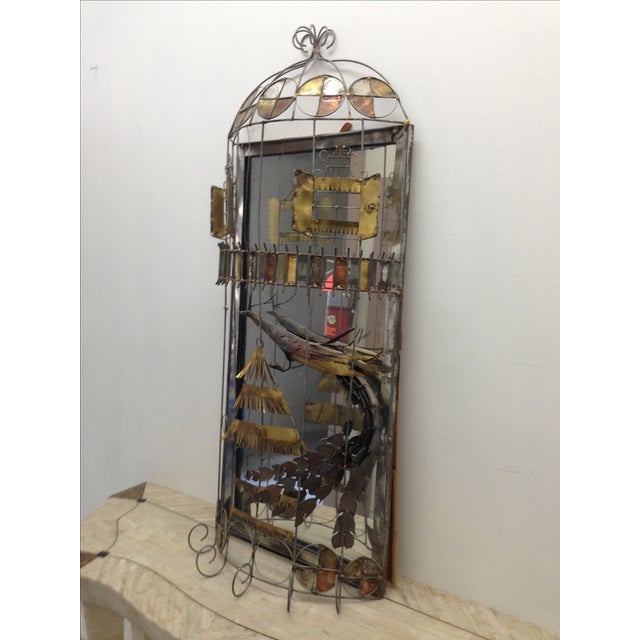 Monumental Curtis Jere Bird Cage Mirror Chairish