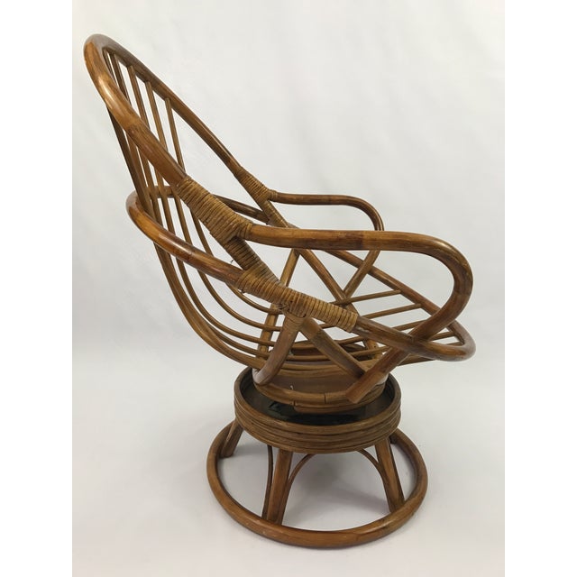 Vintage Rattan Swivel Rocker Lounge Chair Chairish