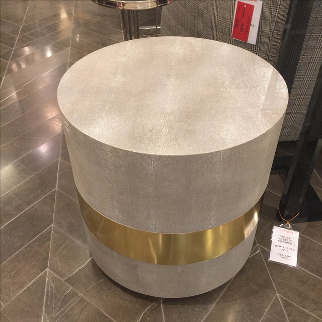 Made Goods Brass Banding Shagreen Side Table Chairish