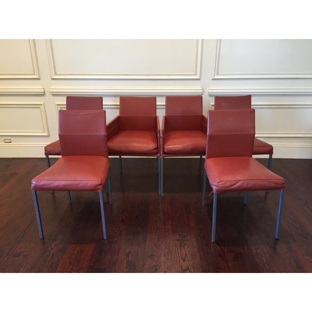 DWR Leather Dining Chairs | Chairish