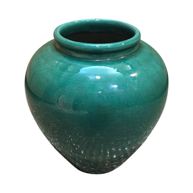 Teal Green Ceramic Vase Chairish