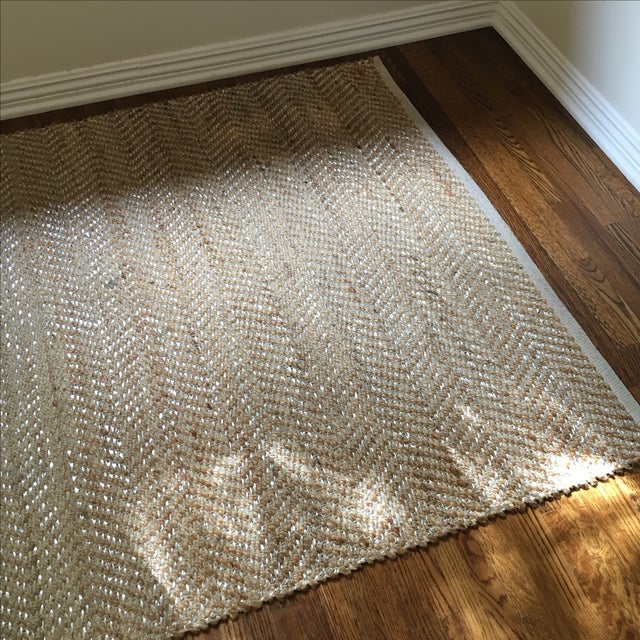 Silver Metallic Woven Sisal Rug 4′2″ × 6′ Chairish