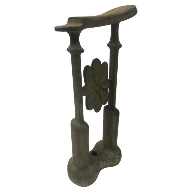 Antique Brass Flower Detail Shoe Shine Foot Rest Chairish