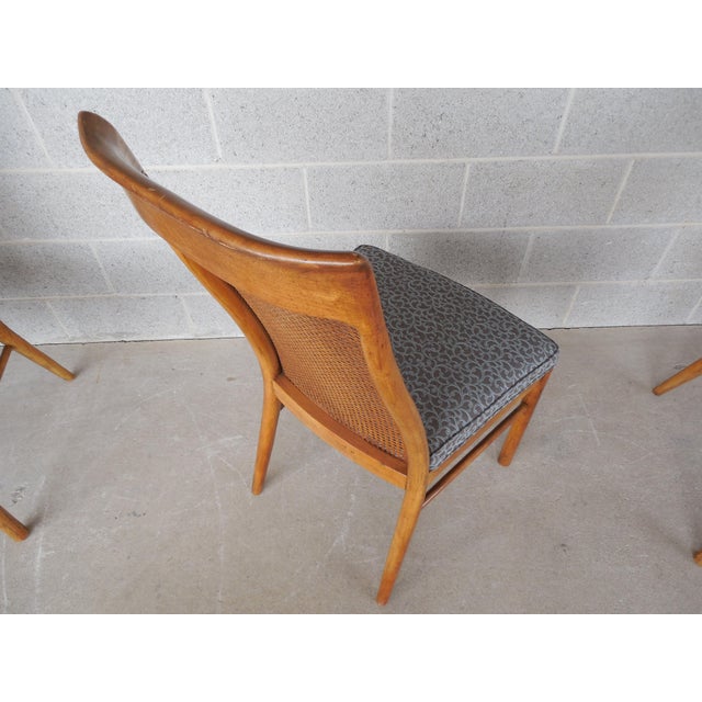 Drexel Heritage Danish Modern Style Pecan Wood Dining Chairs Set of 6