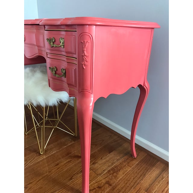 French Provincial Vanity Set With Faux Fur Stool Chairish