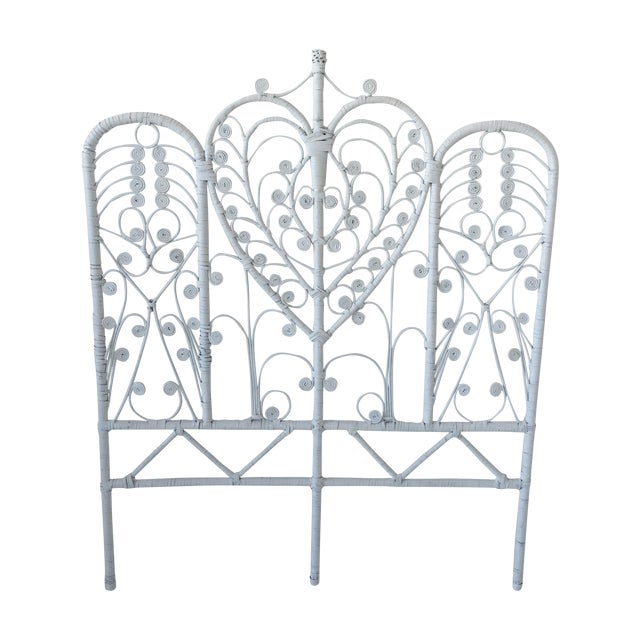 Vintage Rattan Peacock Twin Headboard Chairish