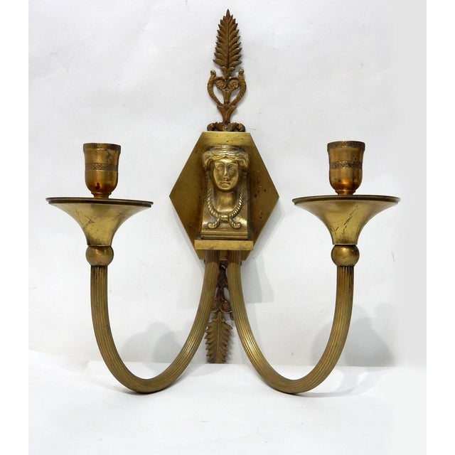 Antique Brass 2 Arm Wall Sconces - A Pair Chairish