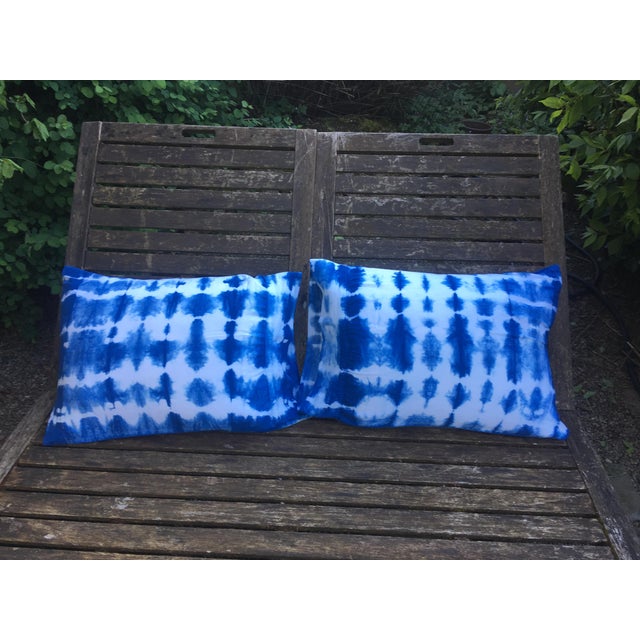 Indigo Shibori Dyed Standard Pillow Shams - A Pair Chairish