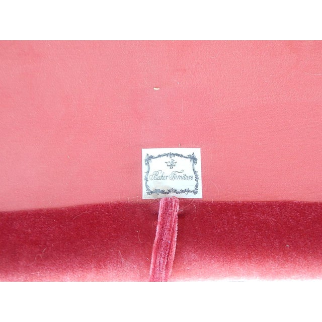 Baker Furniture Co. Red Crushed Velvet Sofa Chairish