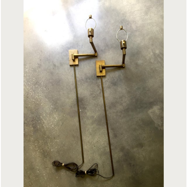 Vintage 70s Chapman Modern Articulating Brass Wall Sconces - A Pair Chairish