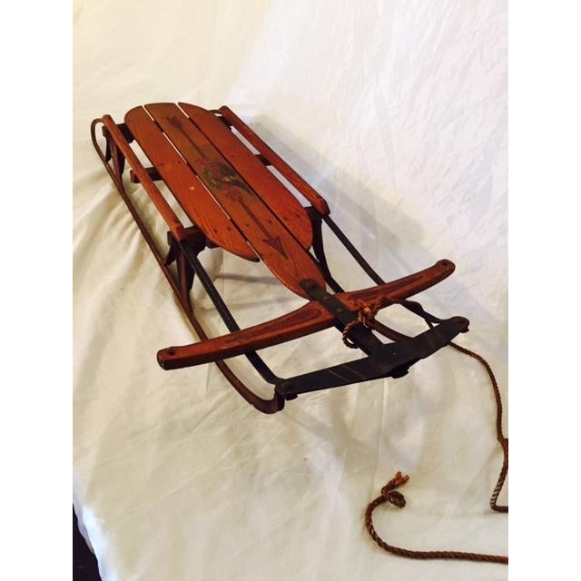 Antique 1950s Wood and Steel Snow Sled Chairish