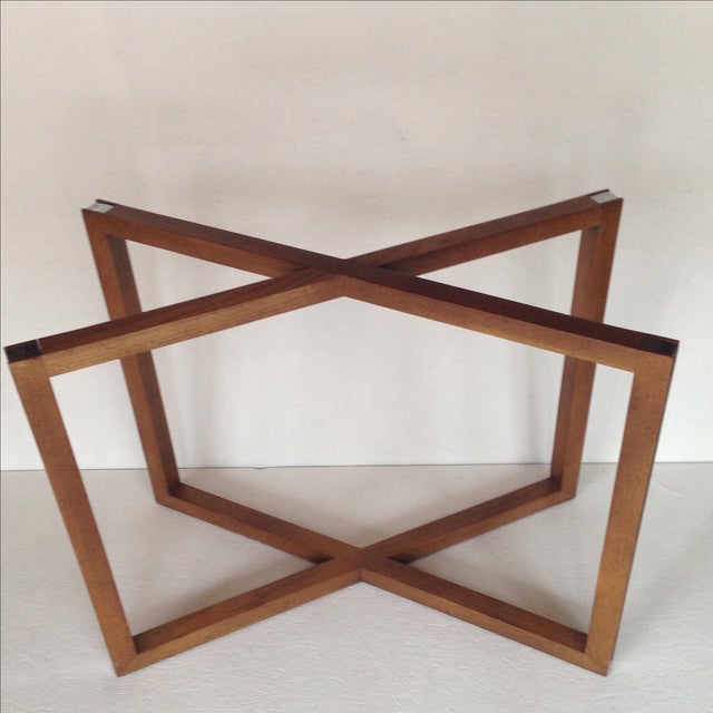 Wood and Chrome X Table Base Chairish