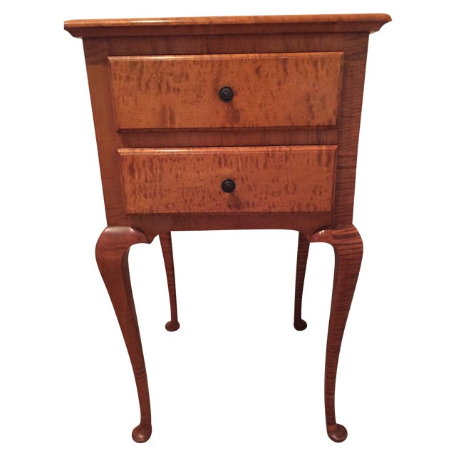 Antique Curly Maple Wood Nightstand Chairish