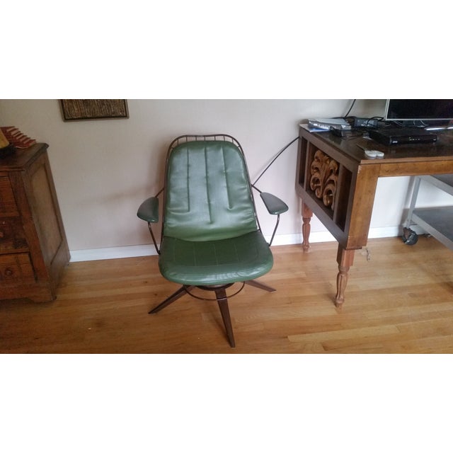 Vintage Olive Green Homecrest Wire Swivel Chair Chairish