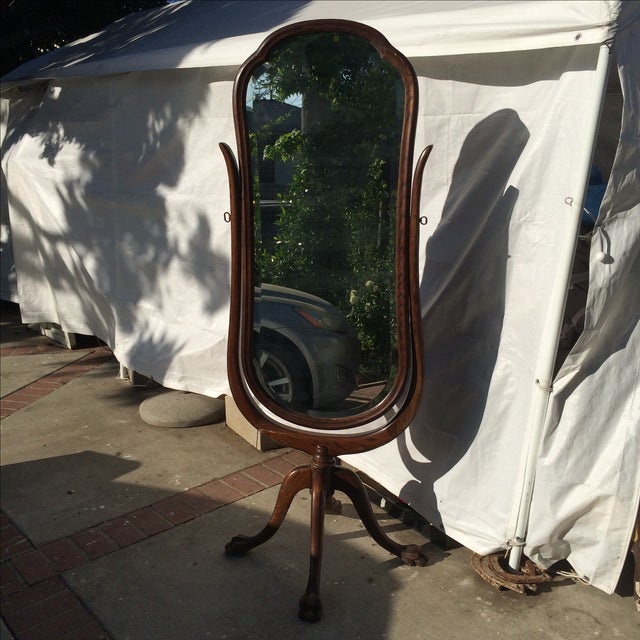 Antique Cheval Floor Standing Mirror Chairish