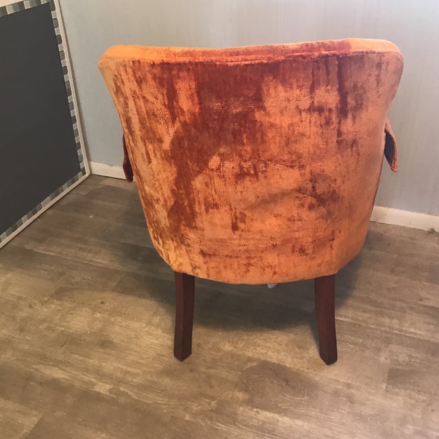 Burnt Orange Velvet Chair - Vintage | Chairish