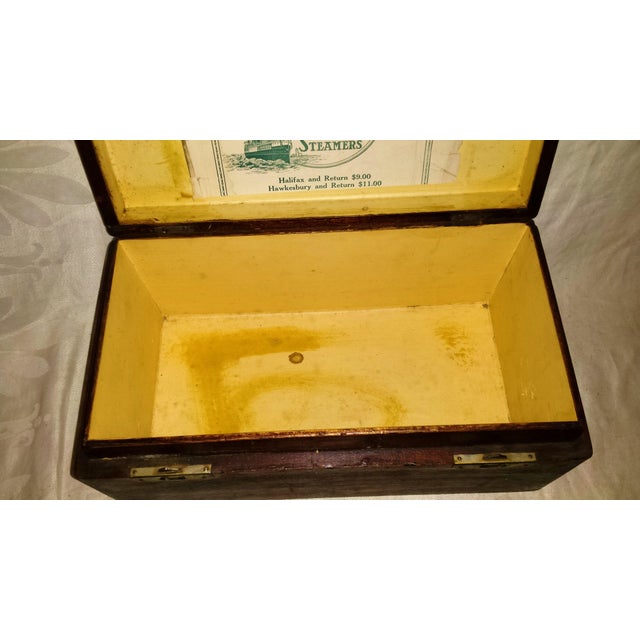 Antique Dove Tailed Wooden Cigar Humidor Box Chairish