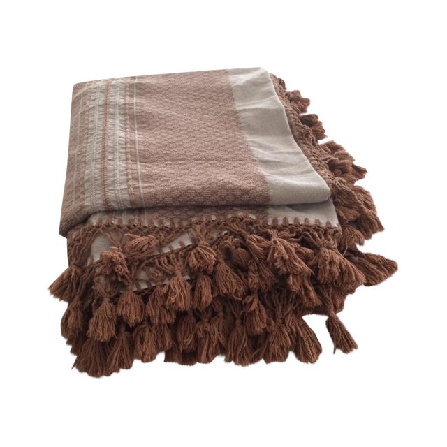 Brown Mexican Tassel Blanket/Throw Chairish