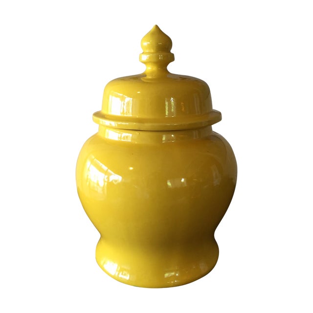 Mid Century Bright Yellow Ginger Jar Chairish