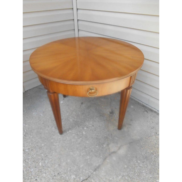 Vintage Henredon Round Inlaid Mahogany Side Table Chairish
