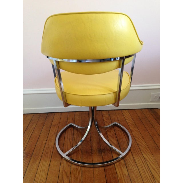 Chrome & Yellow Leatherette Swivel Chairs Chairish
