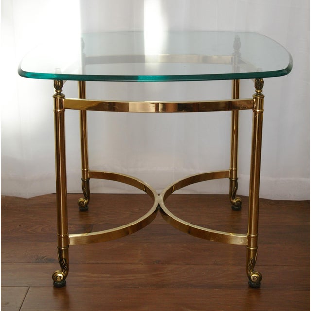Glass & Brass Regency Side Table Chairish