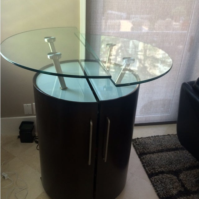 Round Portable Home Bar on Wheels Chairish