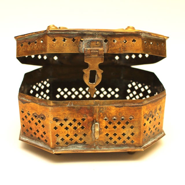 Vintage Indian Brass Cricket Box Chairish