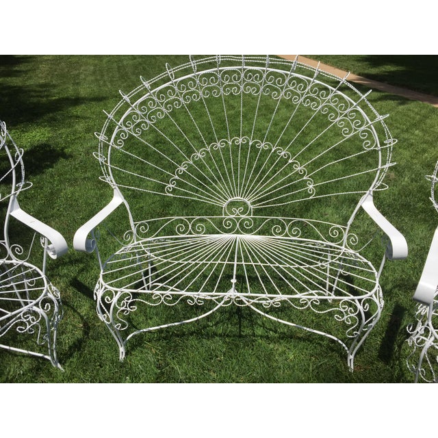 Vintage Wrought Iron Peacock Patio Chairs Set of 3 Chairish
