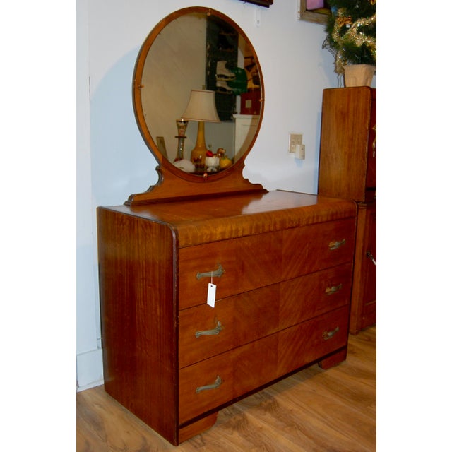 Art Deco Waterfall Dresser with Mirror Chairish