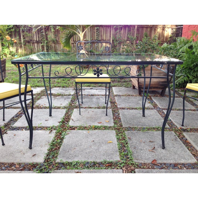 Vintage Mid Century Modern Wrought Iron Patio Dining Set ... (640 x 640 Pixel)