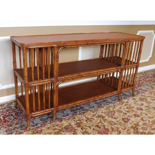 Ethan Allen Rattan Media Console Sofa Table Chairish