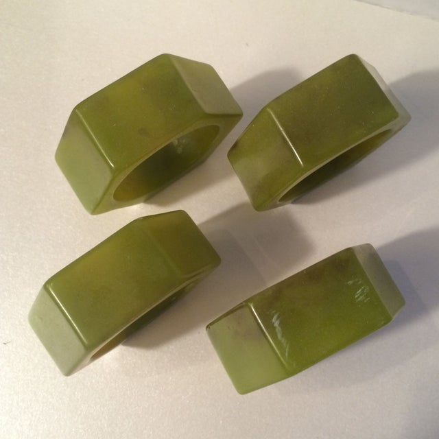 1960s Marbleized Bakelite Napkin Rings S/4 Chairish