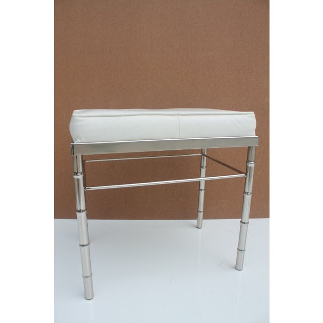 Hollywood Regency Faux Bamboo Chrome Vanity Stool Chairish