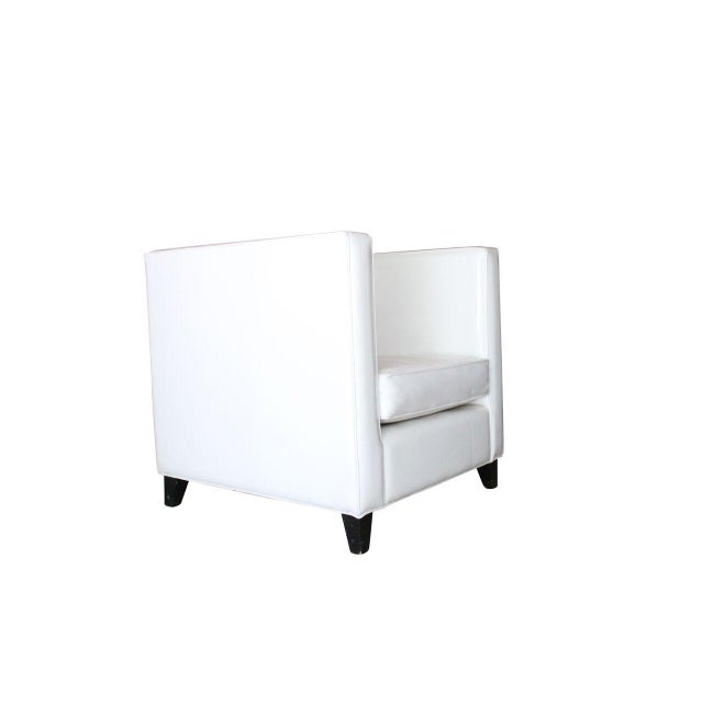 Modern White Club Chairs A Pair Chairish