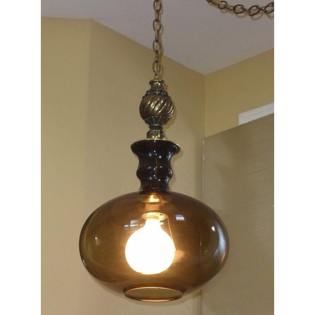 Vintage Mid Century Modern Hanging Swag Globe Light Lamp W ...