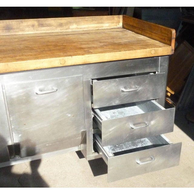 Butcher Block Steel Commercial Kitchen Island Chairish
