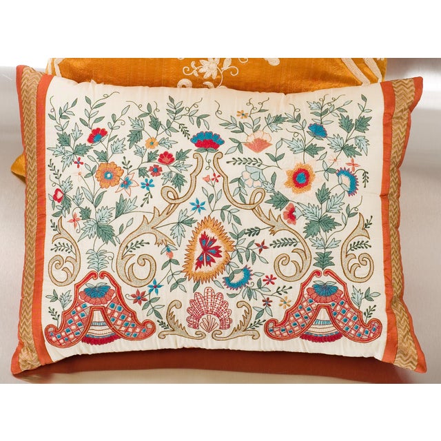 Luxury Silk Embroidered Decorative Pillow Chairish