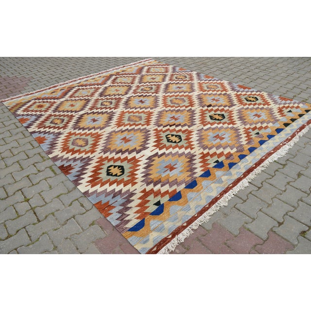 Anatolia Turkish Diamond Kilim Rug 9'3" X 11' Chairish