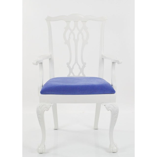 White Painted Chippendale Dining Chairs Set of 6 Chairish