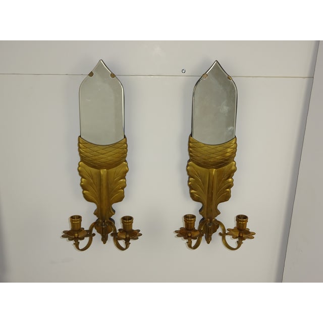 Chapman Brass Double Arm Wall Sconces - a Pair Chairish