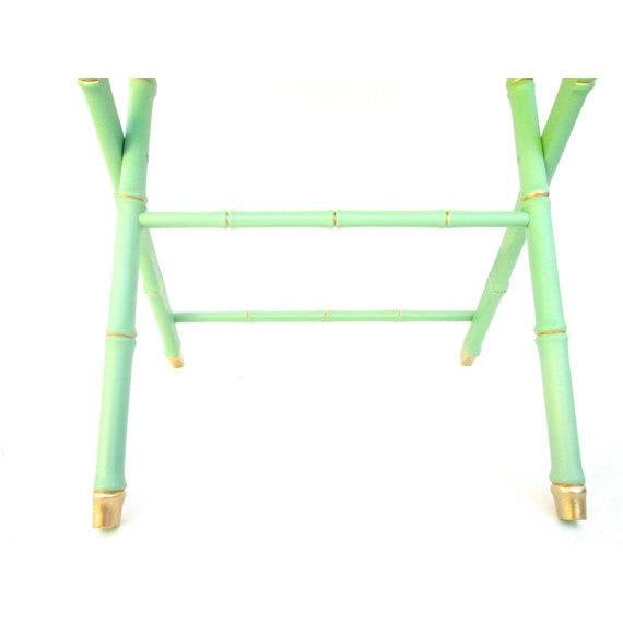 Vintage Jade & Gold Faux Bamboo Tray Table Chairish