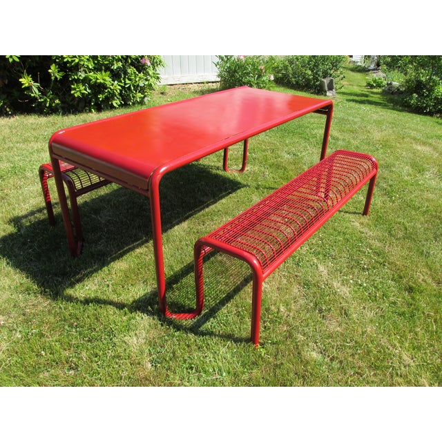 Vintage Steel Park Style Picnic Table Set Chairish