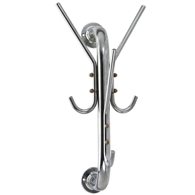 Vintage MidCentury Wall Mounted Chrome Coat Rack Chairish