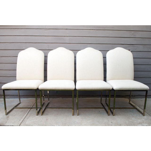 Upholstered Brass Dining Chairs Set of 4 Chairish