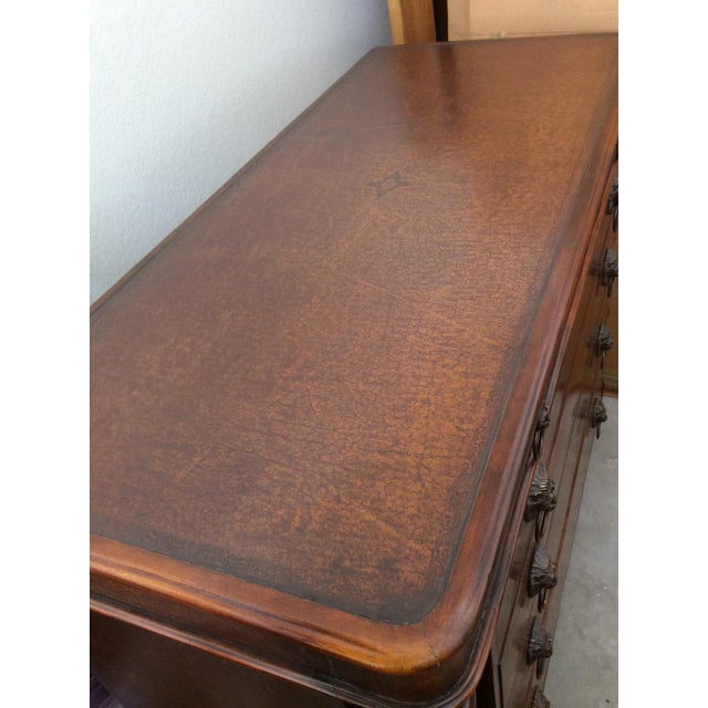 Spindle Wood And Leather Dresser Chairish